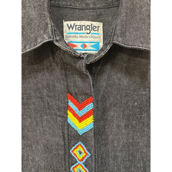 VTG Wrangler Authentic Western Apparel Womens S/M Long Sleeve with Bead Work - Picture 2 of 9